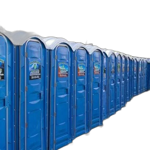 furniture, building, robot, 3d render, row, blue, portable, toilets transparent PNG cut-out