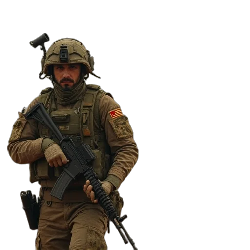 staff, weapon, face, jacket transparent PNG cut-out