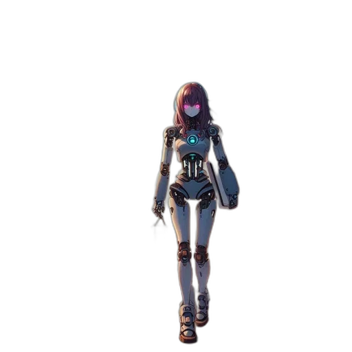 robot, weapon, jacket, creature, concept art, 3d render, pixel art, cyberpunk transparent PNG cut-out