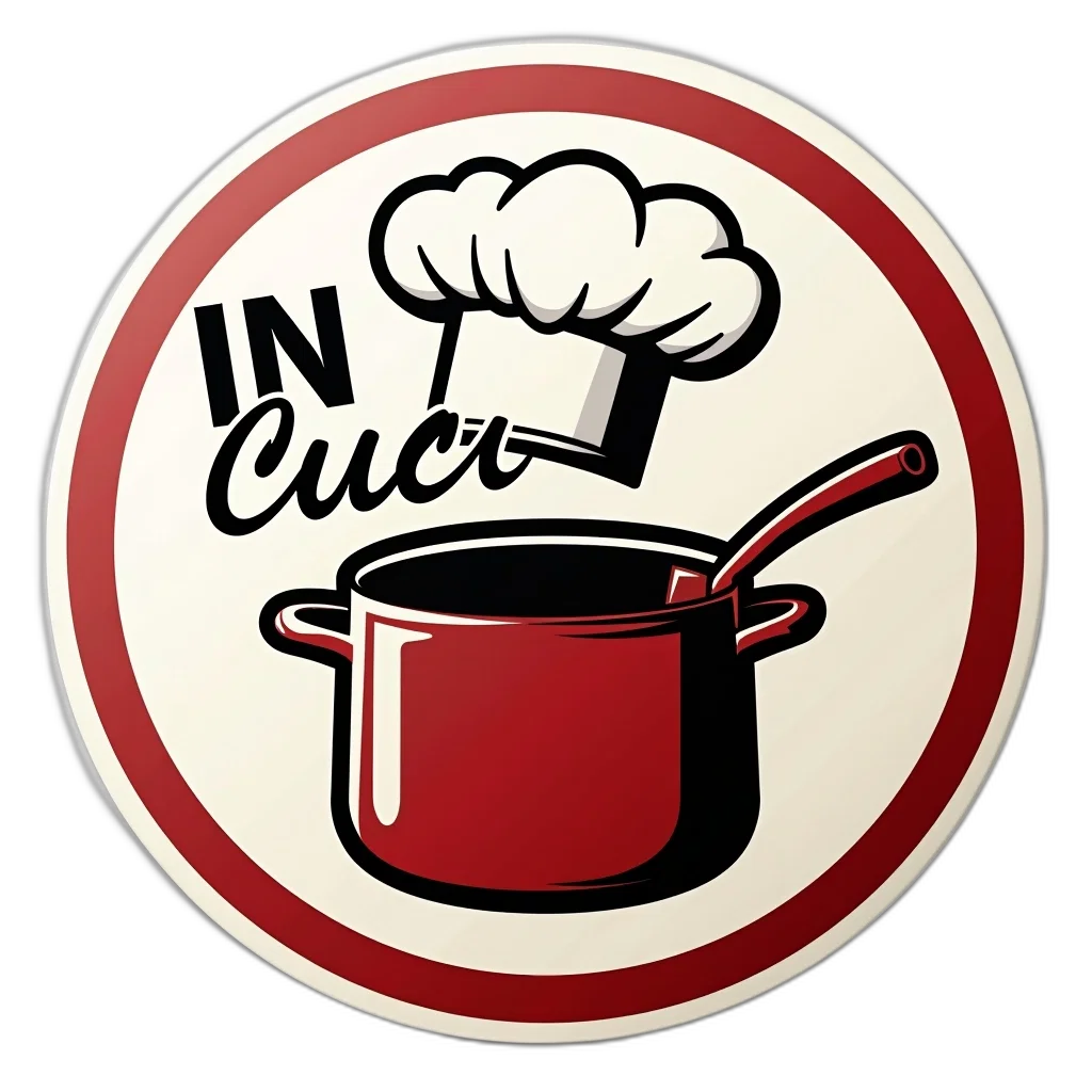 food, circular, red, white, sticker, black, border, featuring transparent PNG cut-out