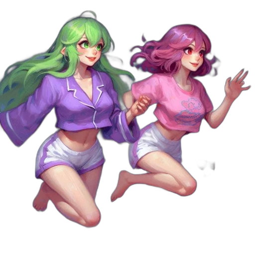 pixel art, concept art, fantasy art, vaporwave, pastel, green, neon, colorful transparent PNG cut-out