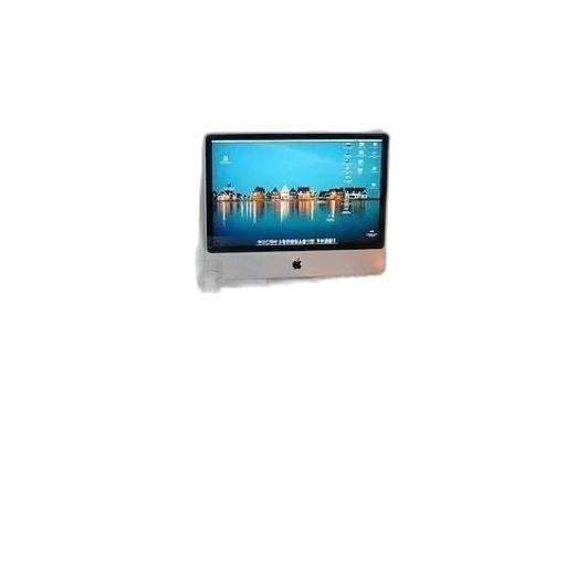 furniture, 3d render, desk, two, monitors, one, which, apple transparent PNG cut-out