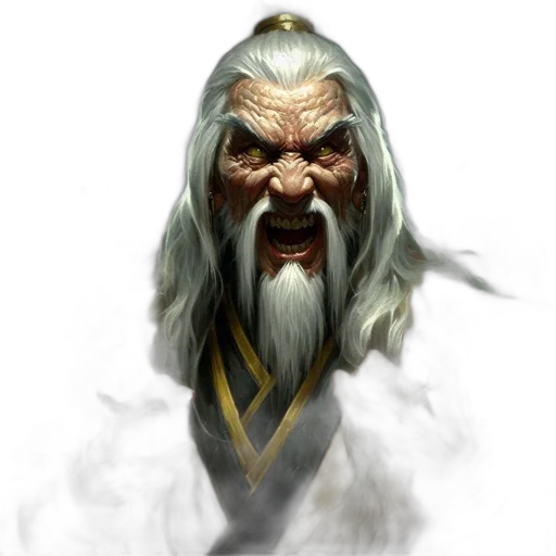 face, staff, mask, dragon, fantasy art, concept art, photorealistic, comic book art transparent PNG cut-out