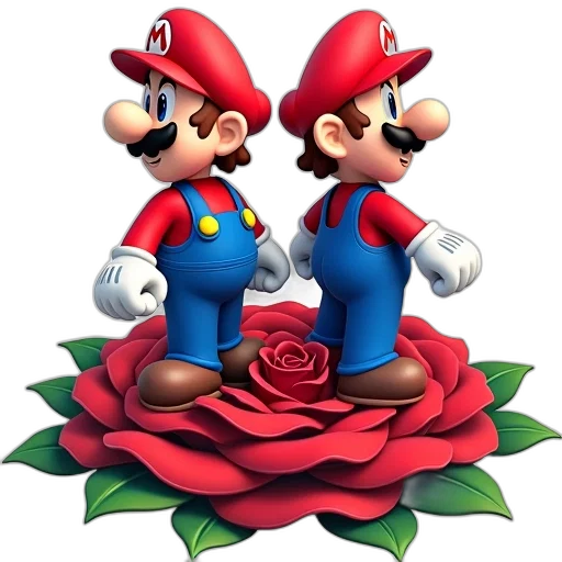 flower, crown, 3d render, pixel art, concept art, photorealistic, red, colorful transparent PNG cut-out
