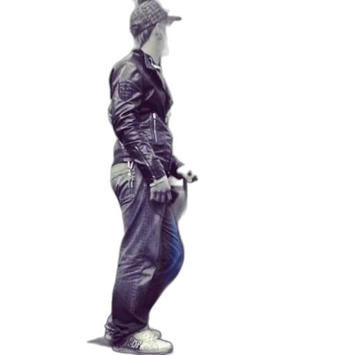 jacket, staff, robot, concept art, 3d render, cyberpunk, photorealistic, man transparent PNG cut-out
