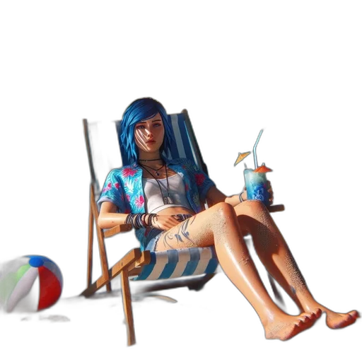 umbrella, concept art, 3d render, pixel art, fantasy art, beach, underwater, blue transparent PNG cut-out