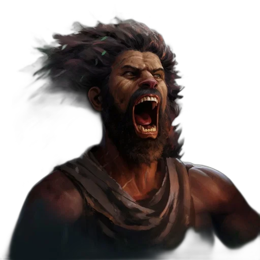 face, creature, staff, concept art, fantasy art, photorealistic, 3d render, man transparent PNG cut-out