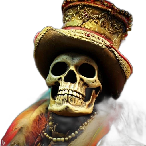 hat, mask, staff, crown, photorealistic, 3d render, concept art, fantasy art transparent PNG cut-out