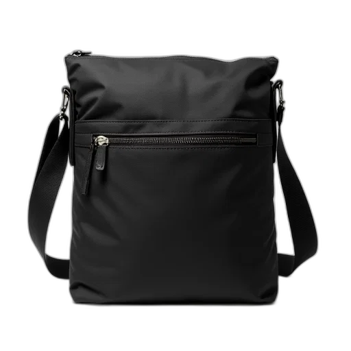 jacket, 3d render, dark, black, canvas, shoulder, bag, zipper transparent PNG cut-out