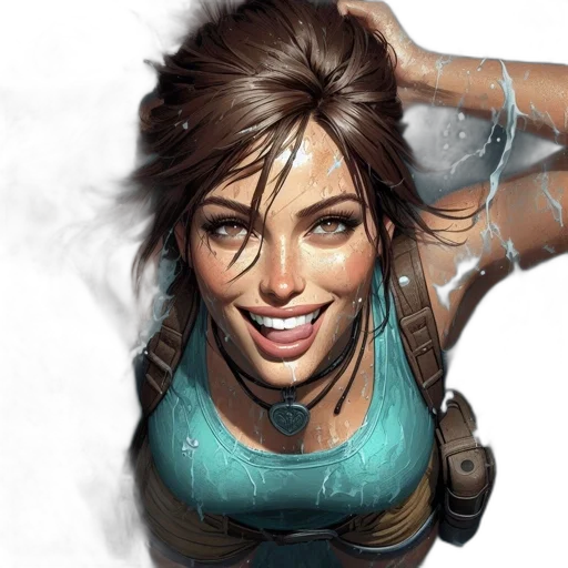 face, concept art, comic book art, photorealistic, fantasy art, woman, turquoise, brown transparent PNG cut-out