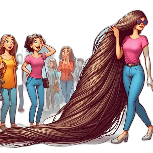 hair, dress, concept art, comic book art, cartoon, fantasy art, three, women transparent PNG cut-out