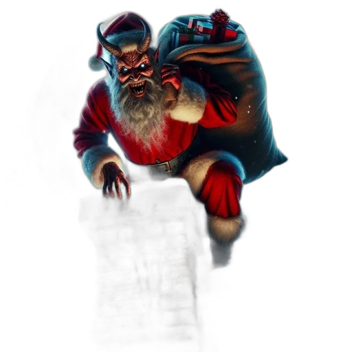 creature, staff, concept art, fantasy art, 3d render, pixel art, unconventional, santa transparent PNG cut-out