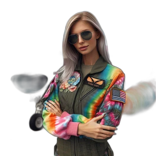 jacket, weapon, staff, robot, vaporwave, 3d render, photorealistic, concept art transparent PNG cut-out