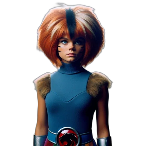 hair, robot, jacket, concept art, comic book art, 3d render, fantasy art, lion-themed transparent PNG cut-out