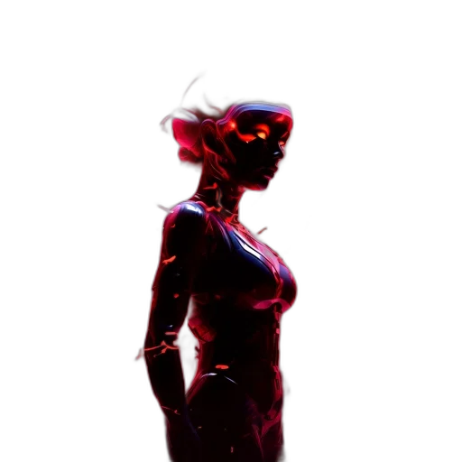 robot, dress, mask, crown, concept art, 3d render, cyberpunk, comic book art transparent PNG cut-out