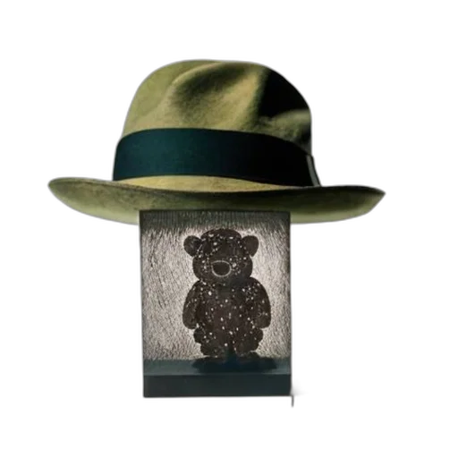 hat, jacket, animal, mask, green, black, band, sits transparent PNG cut-out