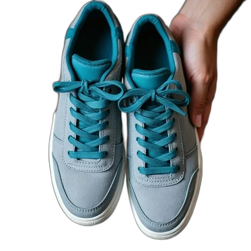 shoes, photorealistic, 3d render, blue, pastel, green, monochrome, pair transparent PNG cut-out