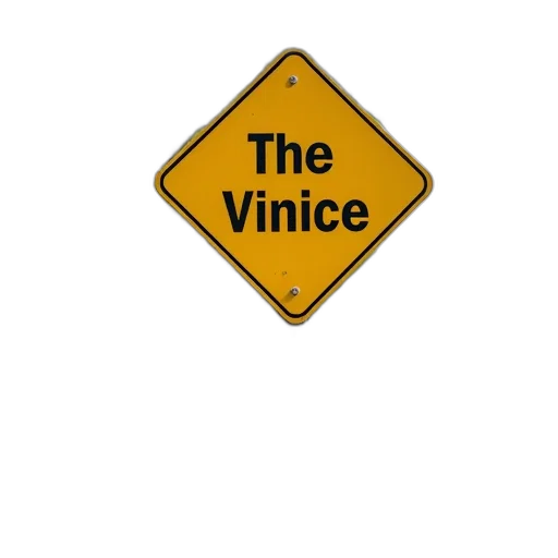 face, yellow, sign, black, text, mounted, pole, side transparent PNG cut-out