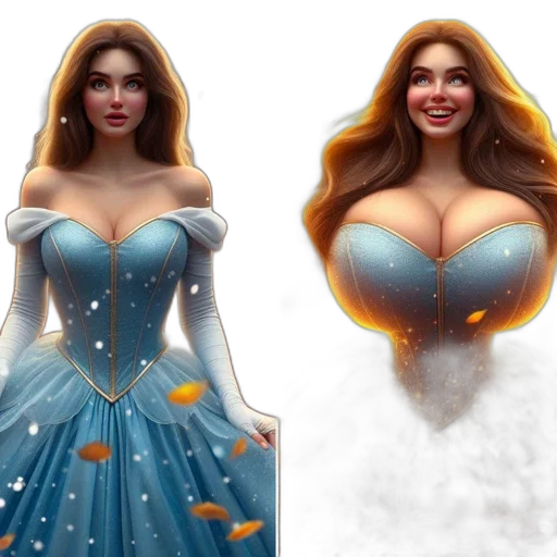 dress, fantasy art, concept art, 3d render, photorealistic, woman, blue, gown transparent PNG cut-out