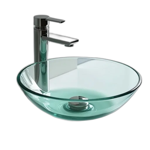 furniture, 3d render, modern, bathroom, sink, clear, glass, basin transparent PNG cut-out