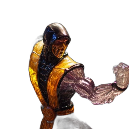 robot, creature, mask, staff, concept art, comic book art, fantasy art, 3d render transparent PNG cut-out