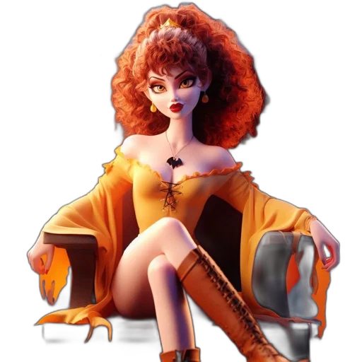 dress, concept art, fantasy art, 3d render, cartoon, fire, aristocratic-looking, animated transparent PNG cut-out