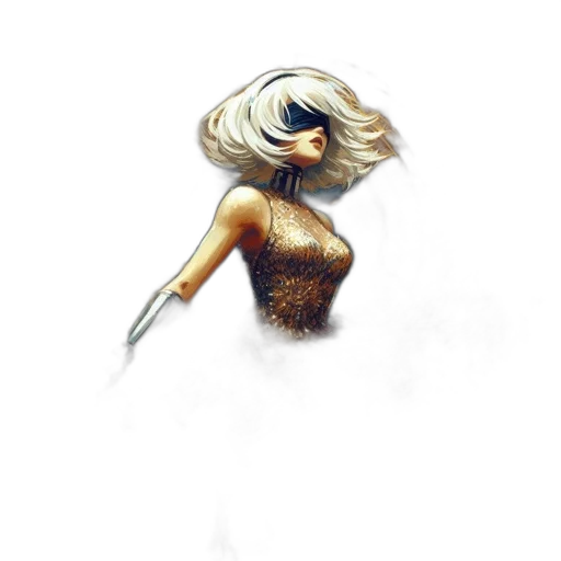 hair, dress, staff, mask, fantasy art, concept art, comic book art, pixel art transparent PNG cut-out