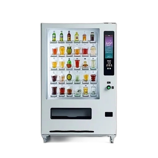 modern, vending, machine, large, digital, display, showing, various transparent PNG cut-out