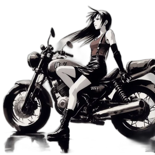 weapon, photorealistic, comic book art, fantasy art, concept art, monochrome, illustration, woman transparent PNG cut-out
