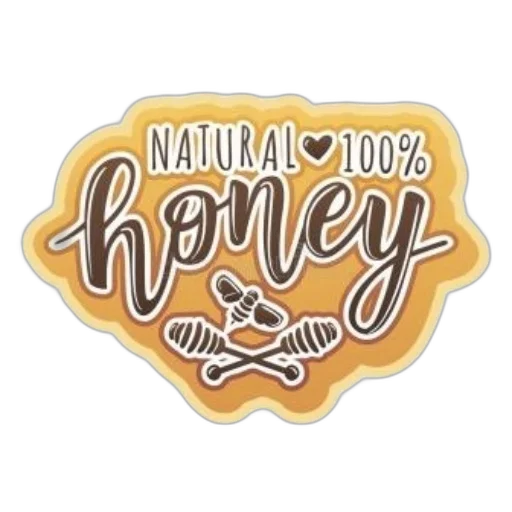 sticker, yellow, background, brown, text, reads, natural, 100 transparent PNG cut-out