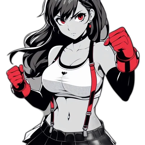 weapon, jacket, robot, anime, pixel art, comic book art, concept art, red transparent PNG cut-out