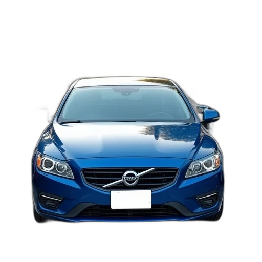 car, 3d render, photorealistic, blue, sedan, parked, parking, lot transparent PNG cut-out