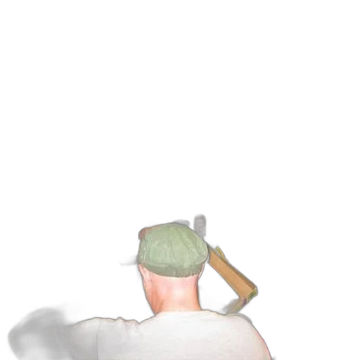 hat, staff, hair, weapon, concept art, 3d render, photorealistic, vaporwave transparent PNG cut-out
