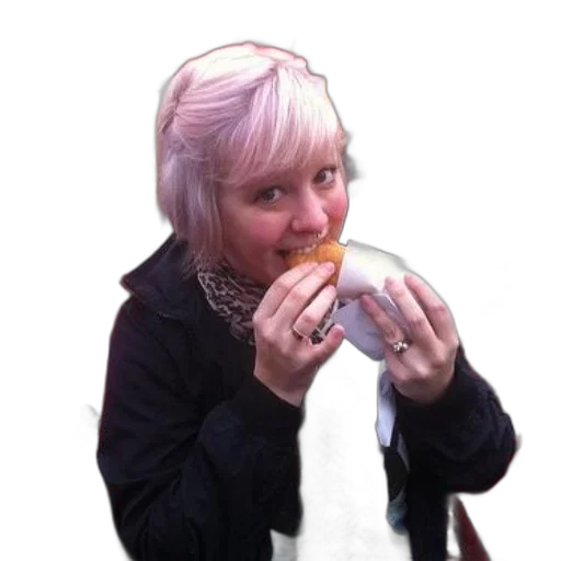 food, staff, creature, face, photorealistic, woman, short, blonde transparent PNG cut-out