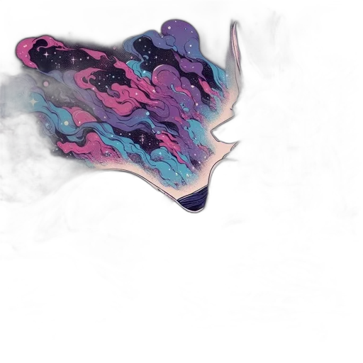 mask, dragon, shoes, weapon, vaporwave, concept art, anime, watercolor transparent PNG cut-out