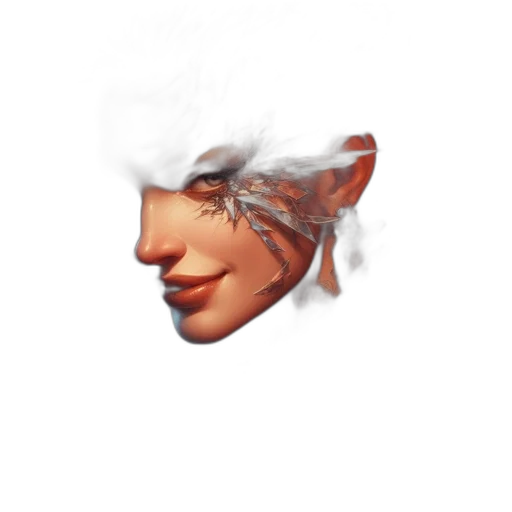 face, mask, hat, crown, concept art, 3d render, pixel art, photorealistic transparent PNG cut-out