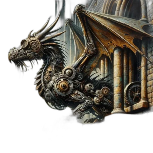 dragon, creature, sword, staff, fantasy art, concept art, photorealistic, comic book art transparent PNG cut-out