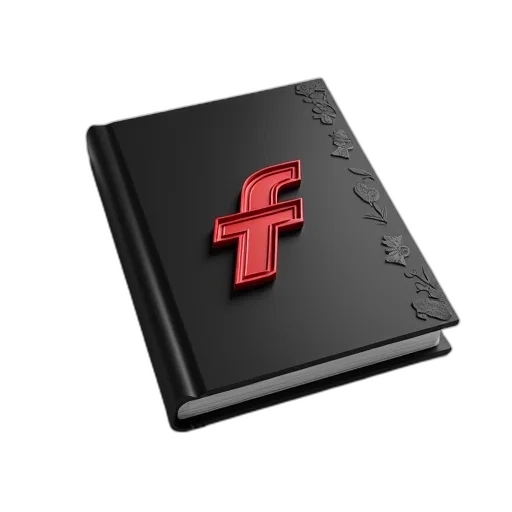 3d render, black, cover, red, logo, right, side, lying transparent PNG cut-out