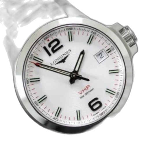 jewelry, 3d render, photorealistic, longines, vhp, watch, white, dial transparent PNG cut-out