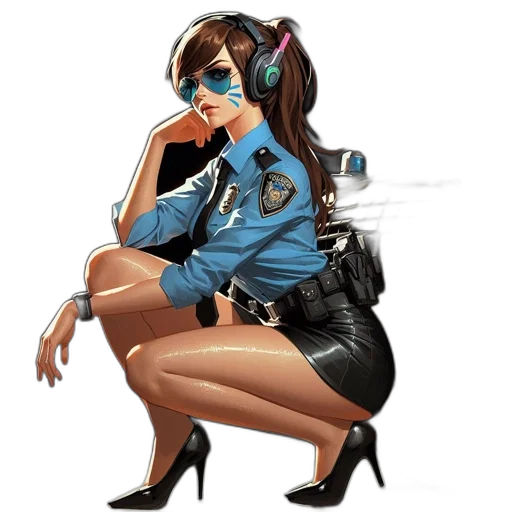 staff, concept art, comic book art, cyberpunk, cartoon, blue, digitally, illustrated transparent PNG cut-out