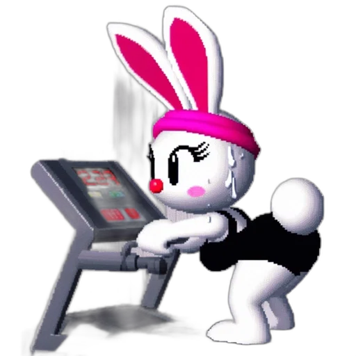 robot, weapon, pixel art, concept art, vaporwave, cartoon, anthropomorphic, rabbit transparent PNG cut-out