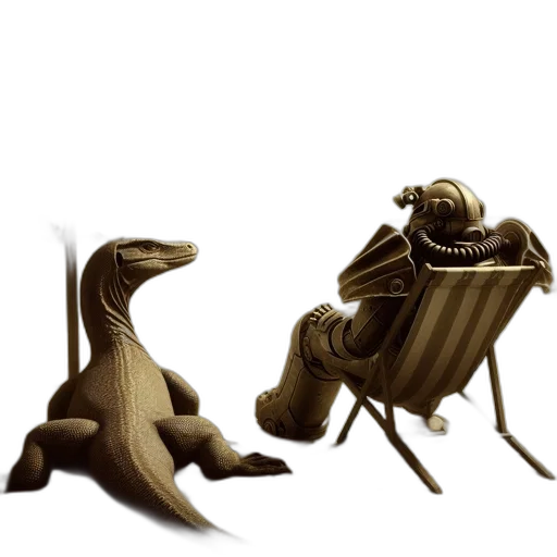 creature, dragon, furniture, animal, concept art, fantasy art, 3d render, pixel art transparent PNG cut-out