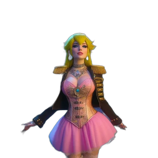 dress, staff, 3d render, concept art, fantasy art, pixel art, pastel, neon transparent PNG cut-out