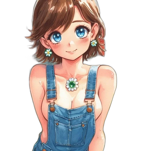 dress, jewelry, flower, face transparent PNG cut-out