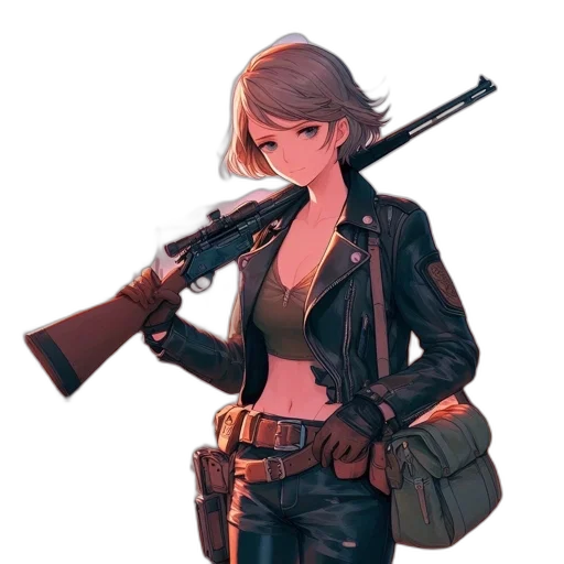 weapon, jacket, staff, concept art transparent PNG cut-out