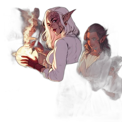 fantasy art, concept art, watercolor, comic book art, fire, underwater, pastel, red transparent PNG cut-out