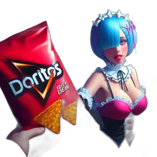 food, dress, robot, 3d render, concept art, vaporwave, fantasy art, blue transparent PNG cut-out