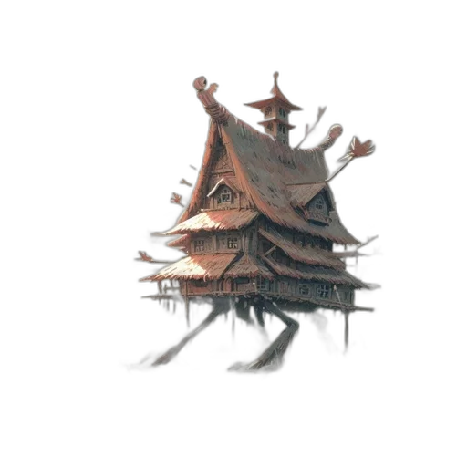 tree, building, crown, hat, concept art, 3d render, watercolor, fantasy art transparent PNG cut-out