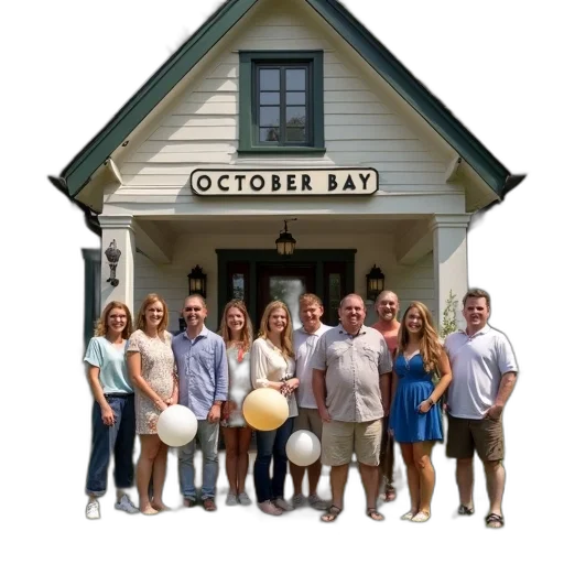 staff, building, earth tones, group, people, standing, grassy, area transparent PNG cut-out