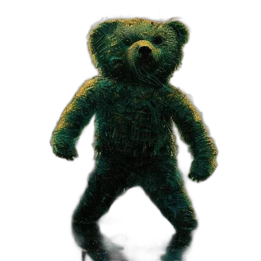 creature, staff, animal, robot, 3d render, green, teddy, bear transparent PNG cut-out